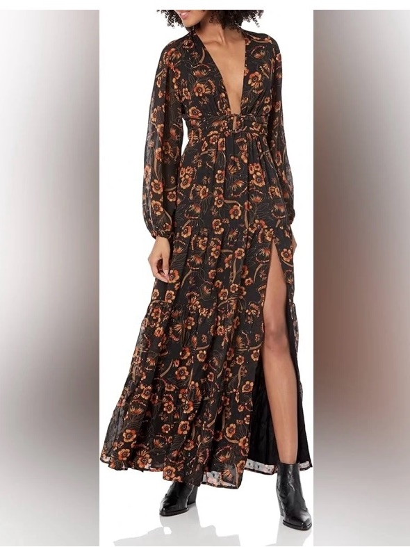 New Astr Trinity Dress Women’s M Long Sleeve Maxi